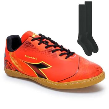 Kit Chuteira Futsal Diadora Squadra Par de Mei o Mei o