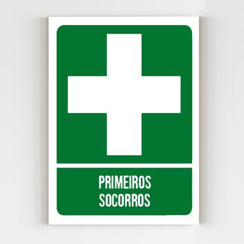 Kit com 10 placa de sinalização primeiros socorros mdf 20x29 - genérico ...