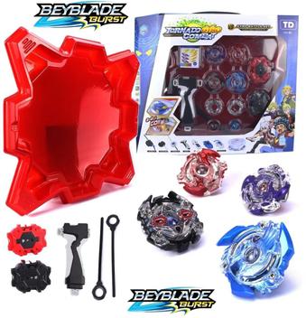 Kit 2 Pião Beyblade Metal Tornado Com Arena 2 Lançador