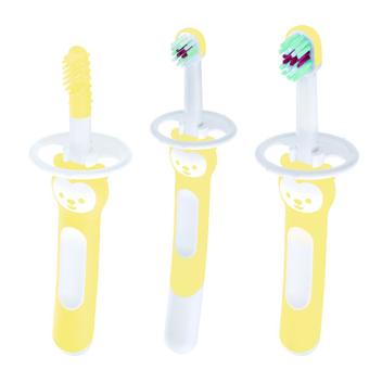 Kit com 3 Escovas de Dente para Bebê Brushes Amarelo - MAM - Escova de ...
