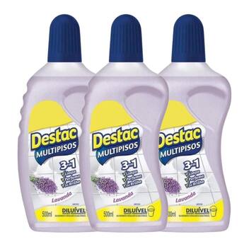 Destac Kit com 3 Limpadores Diluíveis Lavanda Destac 500ml - Limpa Piso ...