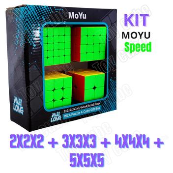 Kit Com 4 Cubos Magico Meilong Moyu 2x2x2 3x3x3 4x4x4 5x5x5 no Shoptime