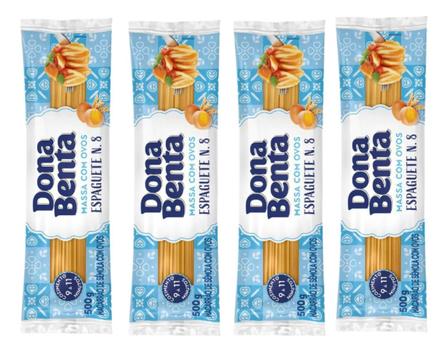 KIT COM 4 Macarr o Espaguete Ovos Dona Benta 500g Macarr o kit-com-4-macarr-o-espaguete-ovos-dona-benta-500g-macarr-o