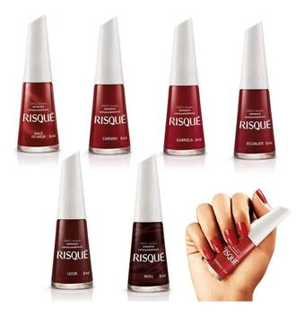 Kit Com 6 Esmaltes Risque Coleção Vermelhos Clássicos Escuro - Esmalte ...