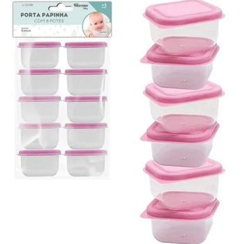 Kit Com 8 Jogos De Porta Papinha Com 8 Peça Rosa Bebê - Western ...