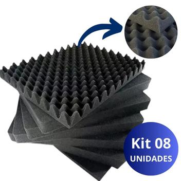 Kit Com 8 Placas De Isolamento Acústico Absorção De Ruídos - Armazém ...