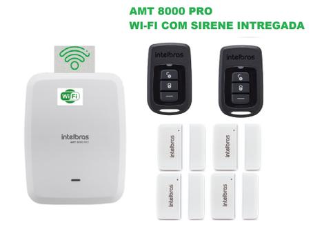 Kit Sistema De Alarme Amt 8000 C/ 8 Sensores Intelbras