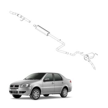 Kit Completo Escapamento Siena 1.4 8V Fire Flex 2005 a 2008 - Pioneiro ...