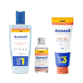 Kit Contra Espinhas e Cravos Acnezil - Cimed - Antiacne - Magazine Luiza
