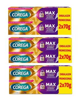 Kit Corega Ultra Creme Fixador 3 Caixas Com 2Un De 68g Cada ...
