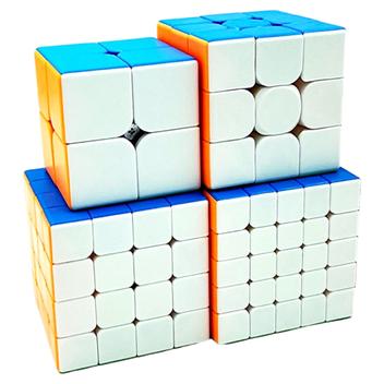 Kit Cubo Magico Moyu 4 peças- 2x2 3x3 4x4 5x5 B+