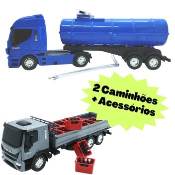 Kit Caminhão Brinquedo Tanque + Carga De Bebida + Carroceria - Usual  Brinquedos - Caminhões, Motos e Ônibus de Brinquedo - Magazine Luiza