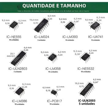 Kit De 85 Circuitos Integrados - Incluye NE555, LM324, LM393 Y Más - Con Caja De Almacenamiento