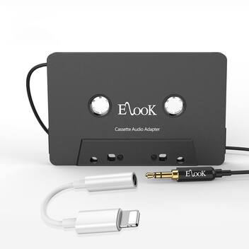 Kit de adaptador Cassette Aux Elook para carro com conector de 3,5 mm ...