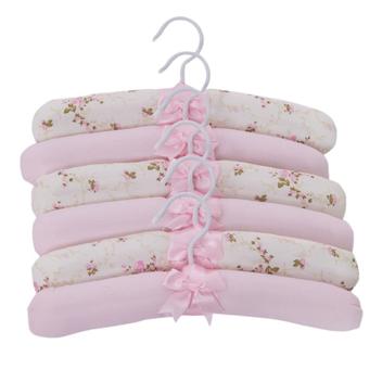 Kit de Cabide para Bebê Floral Rosa 6 Peças