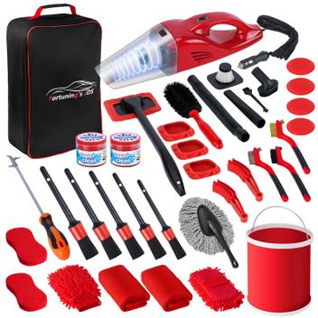 Kit de detalhamento de carros Fortuning's JDS 37PCS com aspirador e ...