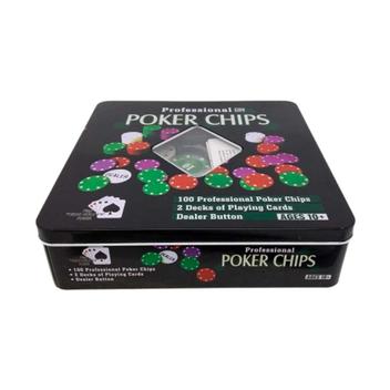 Jogo de Poker Profissional Estojo de Metal com 100 Fichas + 2 Baralhos  Unidade - Rocie/ WX Gift - WX Gift Beleza