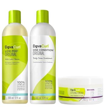Kit Deva Curl - Low-Poo 355ml + One Condition 355ml +Styling Cream 250g ...