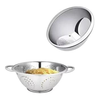 Kit Escorredor De Macarrão + Escorredor De Arroz Aço Inox - Mimo Style ...