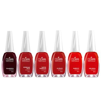 Kit Esmaltes Tons De Vermelho Colorama 8ml 6 Unidades - Esmalte ...