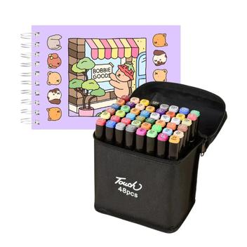 Kit Estojo de Colorir Bobbie Goods 48 Cores Caneta Ponta Dupla ...