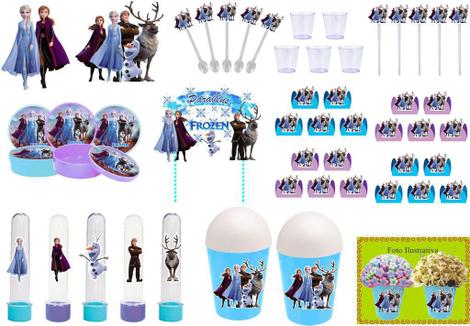 Kit festa Frozen 2 (155 peças) (lilás e azul claro) 20 pessoas - Produto  artesanal - Kit Decoração de Festa - Magazine Luiza