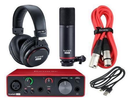 Kit Focusrite Scarlett Solo Studio 3ºgen. Interface+mic+fone