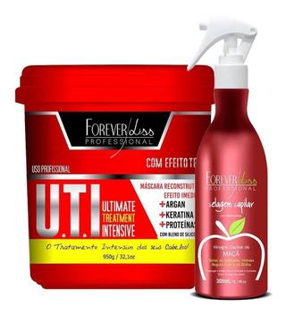 Kit Forever Liss Vinagre De Maçã 300Ml + Máscara Uti 950G - Kit de