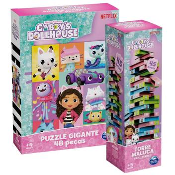 Kit Gabby's Dollhouse Quebra Cabeça Puzzle Mais Torre Maluca - Grow ...