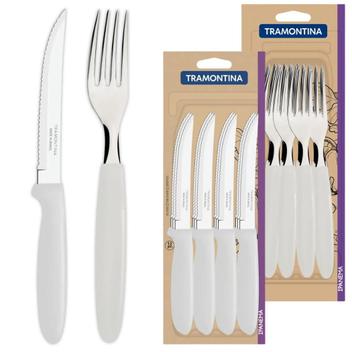 Kit Garfo e Faca Tramontina Aço Inox 24 Peças Conjunto Ipanema Talheres ...