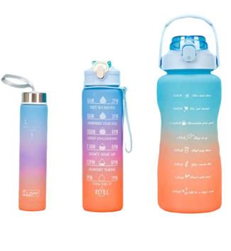 Kit Garrafas 2 Litros + 900ml Frases e Horas 2pçs