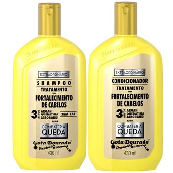 Kit Gota Dourada Fortalecimento Extraordinário Shampoo + Condicionador ...