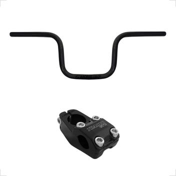 Guidão de Moto Aço Cromado Preto Tubo Cross Brilho Alto Modelo Titan CG150  Para Bike Bicicleta Grau