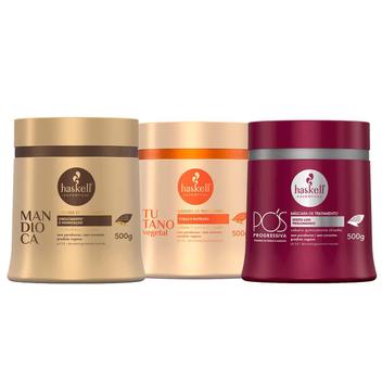 Kit Haskell Máscaras Pós Progressiva Tutano E Mandioca 500g - Máscara ...