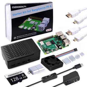 Kit inicial GeeekPi para Raspberry Pi 4 de 8 GB com cartão SD de 128 GB ...