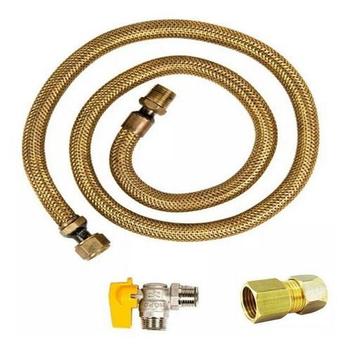 Kit Instalaçao Gás Encanado Mang 1,00mt+registro+adaptador - Guiga Gás
