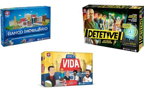 Kit Jogo Da Vida + Detetive Jogos De Tabuleiro Estrela na