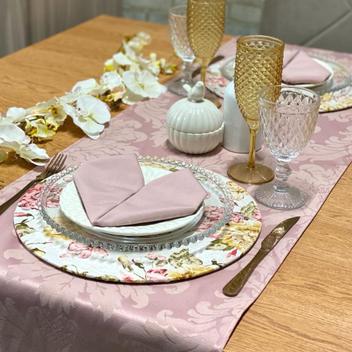 Kit Mesa Posta Completo Varias Cores Rose Com Trilho Caminho De Mesa ...
