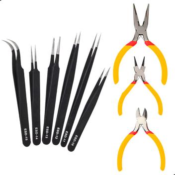 Kit Mini Alicates Pinças Eletrônica Bijuteria Semijoia Artesanato Pesca ...
