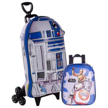 Kit Mochila de Rodinha e Lancheira Star Wars 3D Robô R2d2 - Maxtoy ...