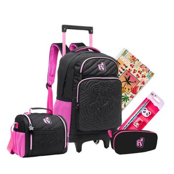 Kit Mochila Escolar Rodinhas Emilly Vick Com Lancheira Térmica e Estojo ...