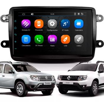 Kit Multimídia 7 Polegadas MP5/BT 2Din + Moldura Preta Kwid Captur
