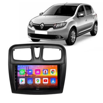 Kit Multimídia Sandero 2014 A 2023 Carplay E Android Auto - Svart ...