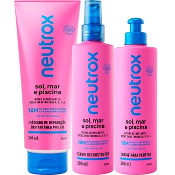 Kit Neutrox Sol, Mar e Piscina Máscara + Sérum + Creme para Pentear ...