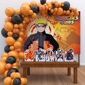 Festa Aniversário Naruto Desenho Decoração Cenários Kit Ouro