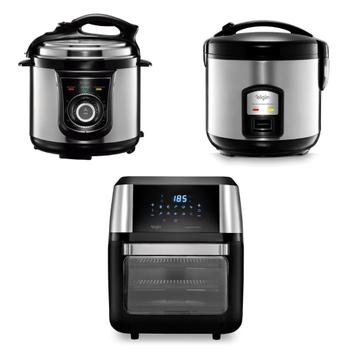Kit Panela Pressão Elétrica, Panela de Arroz e Air Fryer Elgin 12 ...