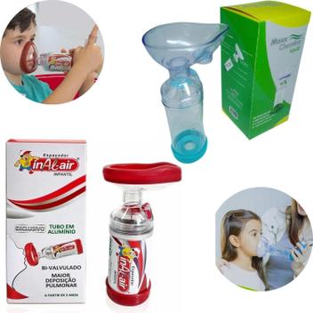 Kit Para Bronquite Asma Bombinha 01 Espaçador Inal-air Infantil + 01 ...