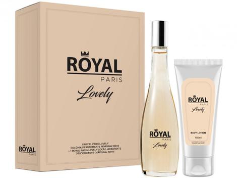 Kit Perfume Royal Paris Lovely Feminino - Eau de Cologne 100ml com