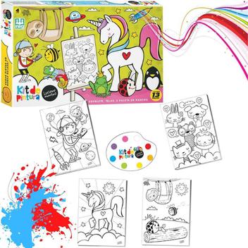 Kit Pintura Infantil Desenhos Luciano Martins com Cavalete Tintas e Tela  Infantil 13 Peças - Nig Brinquedos - Kit de Colorir - Magazine Luiza