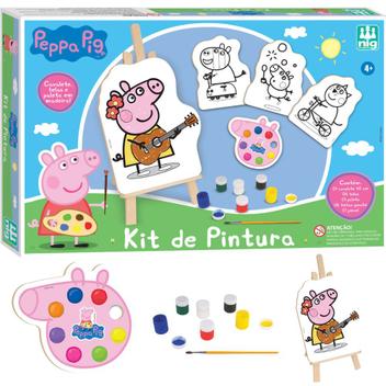 Kit Pintura Peppa Pig Cavalete Telas Paleta Madeira MDf 0525 - Nig - NIG  Brinquedos - Kit de Pintura Infantil - Magazine Luiza